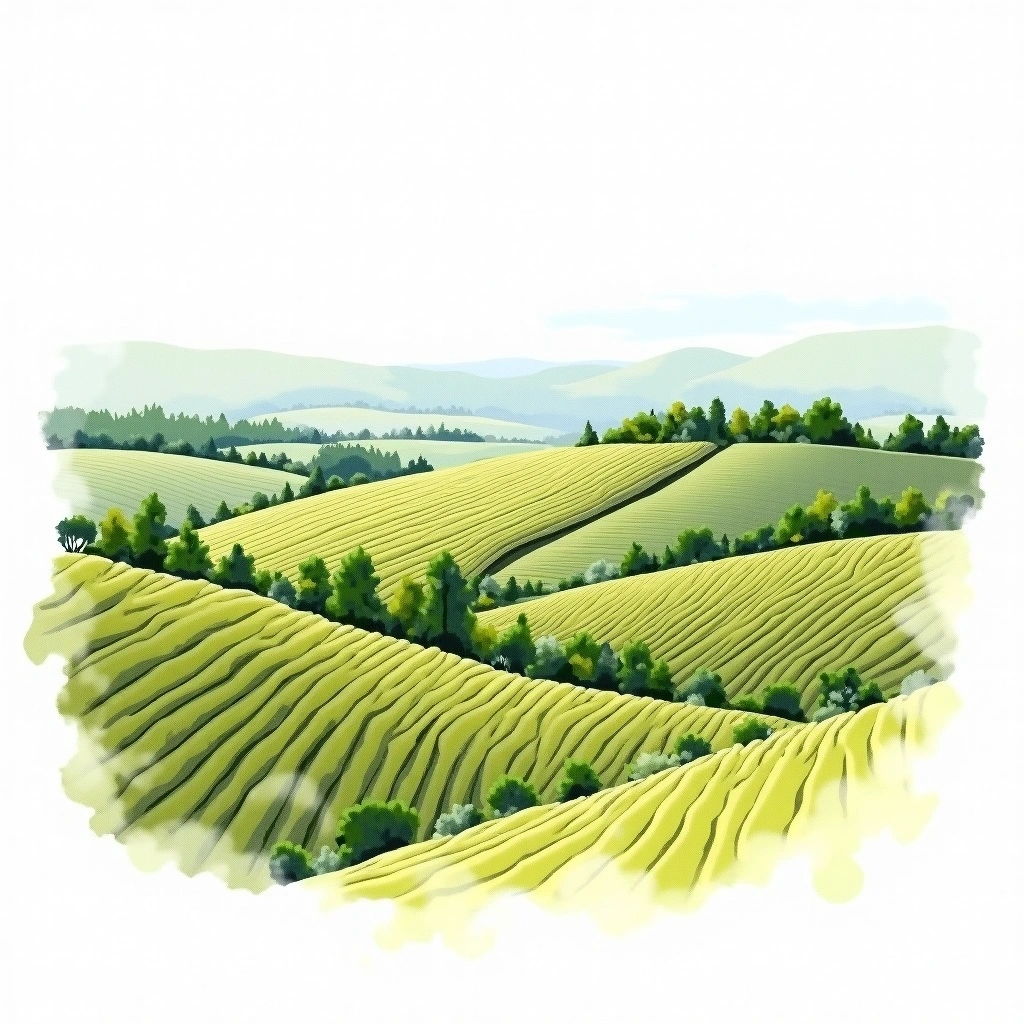 Chablis 1er Cru 'Côte de Lechet' wine region — watercolor illustration