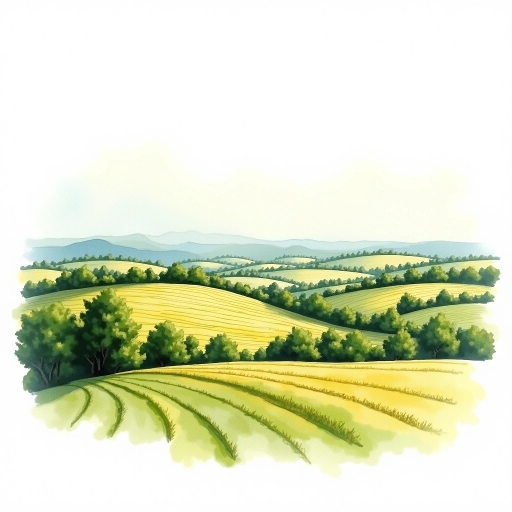 ชาบลี 1er กรู 'มงมัง wine region — watercolor illustration