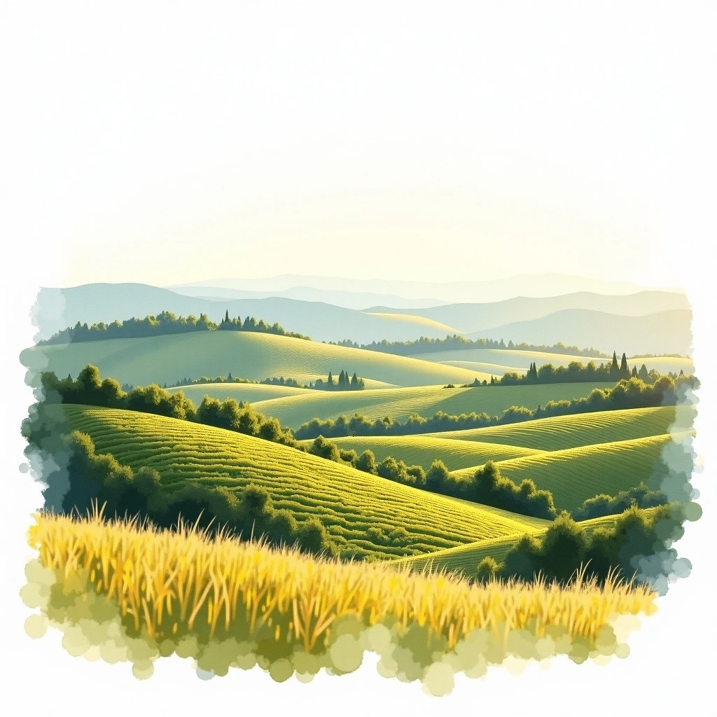 Chalone wine region — watercolor illustration