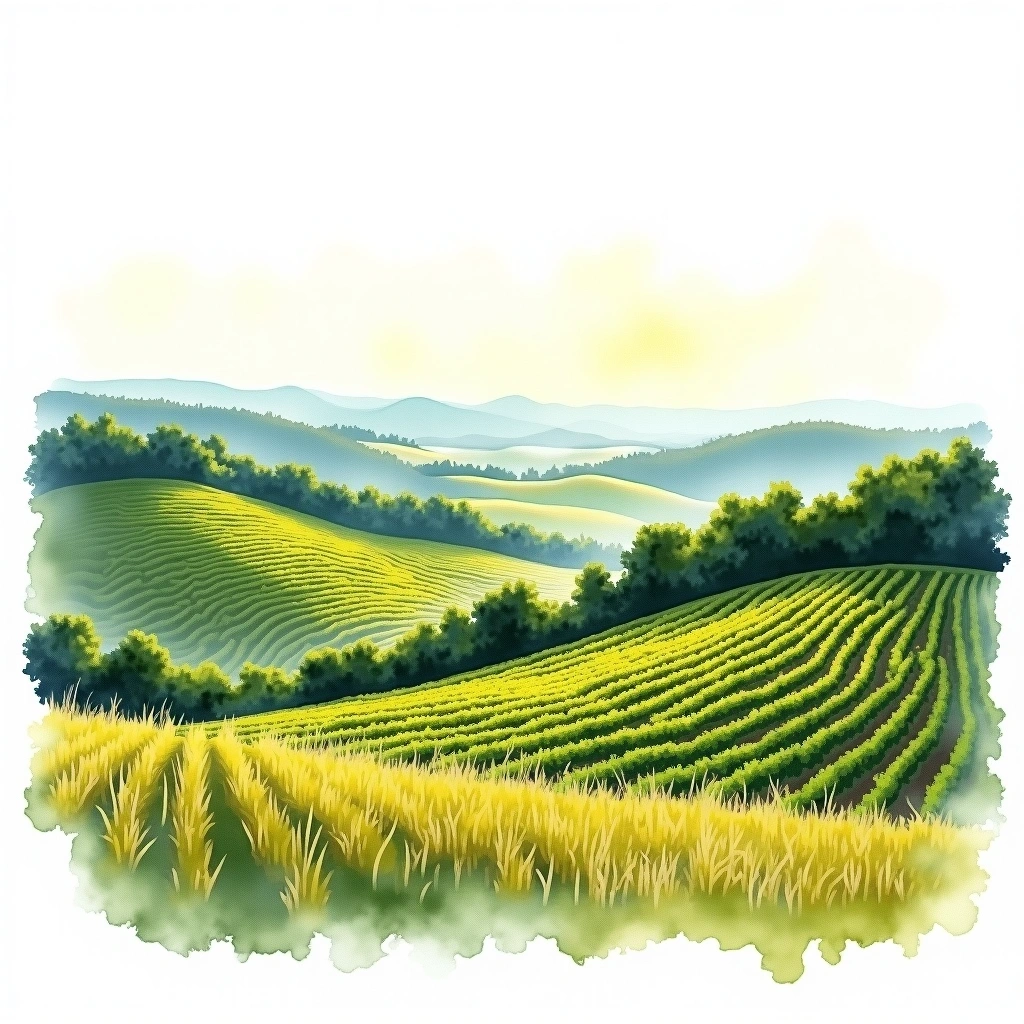 Chambolle-Musigny wine region — watercolor illustration