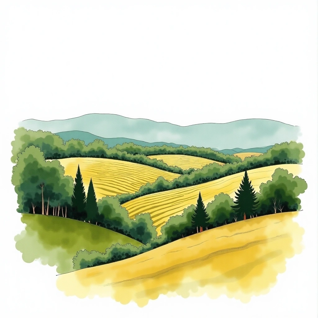 Chassagne-Montrachet 1er Cru 'Cailleret' wine region — watercolor illustration