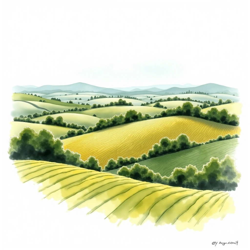 Chassagne-Montrachet wine region — watercolor illustration