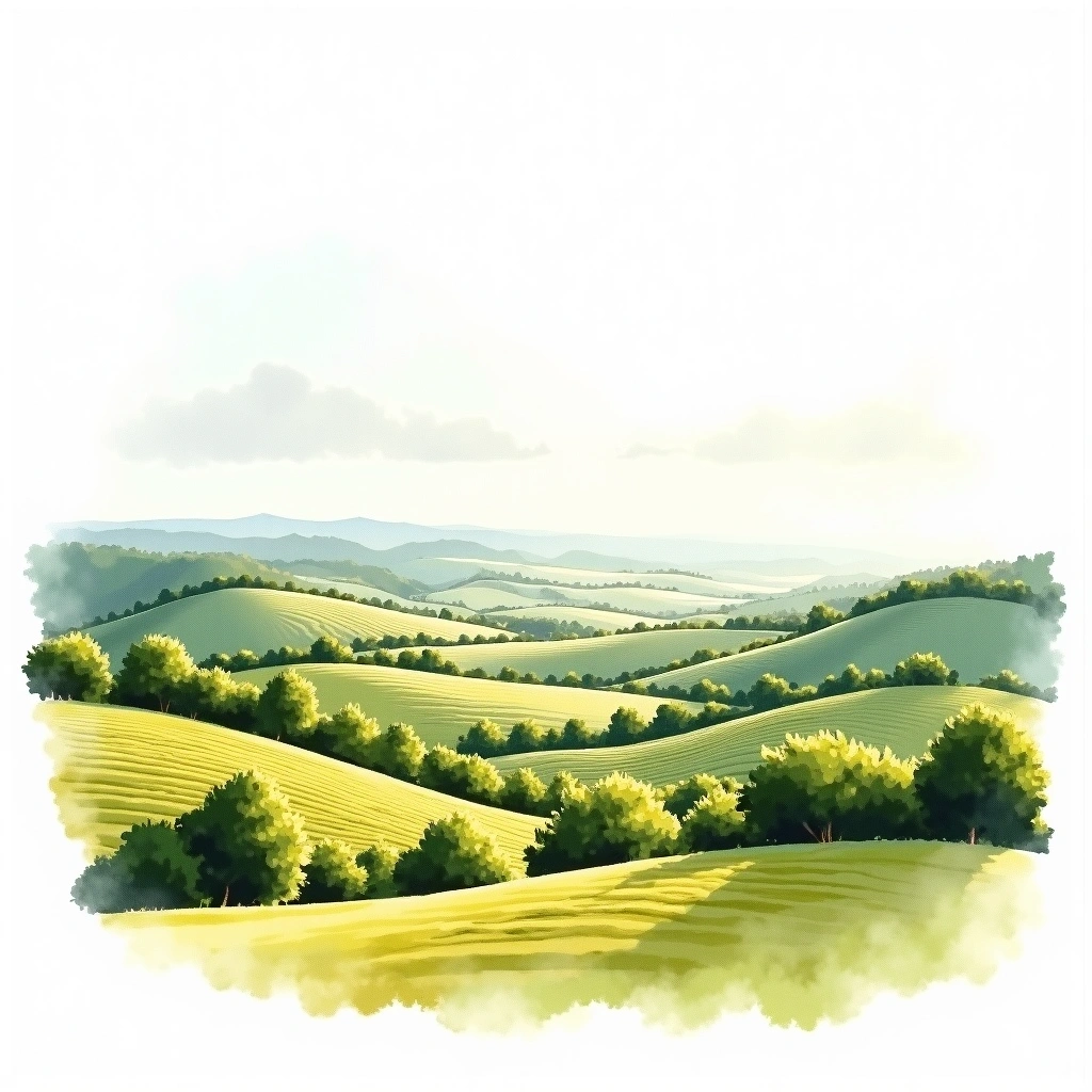 Cheverny wine region — watercolor illustration