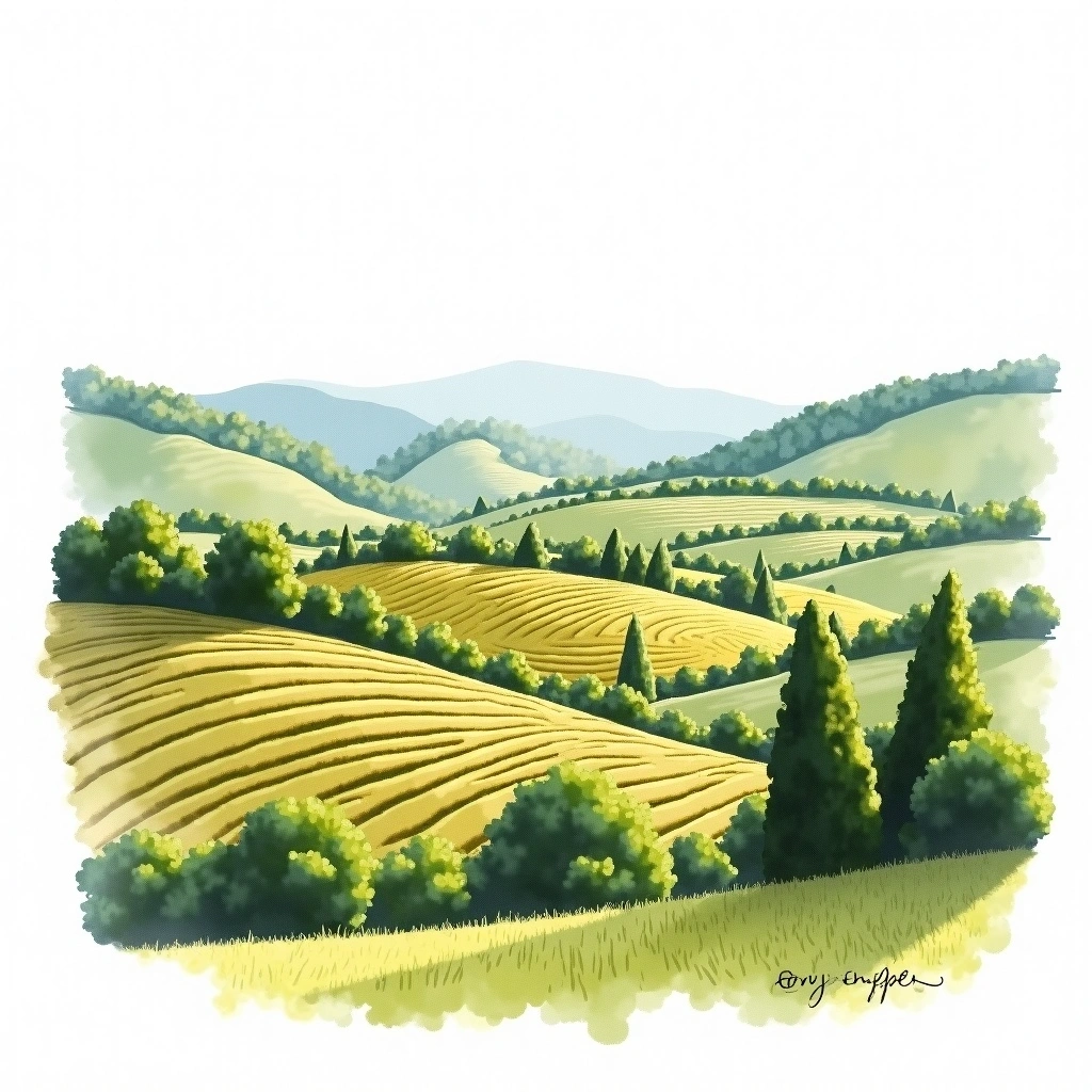 Cigales wine region — watercolor illustration