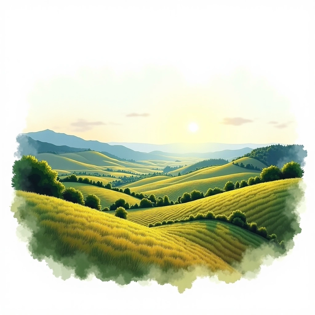 Coal River Valley wine region — watercolor illustration