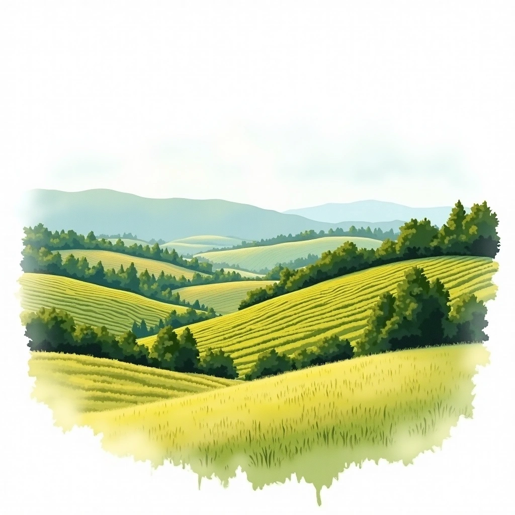 Colli Orientali del Friuli wine region — watercolor illustration