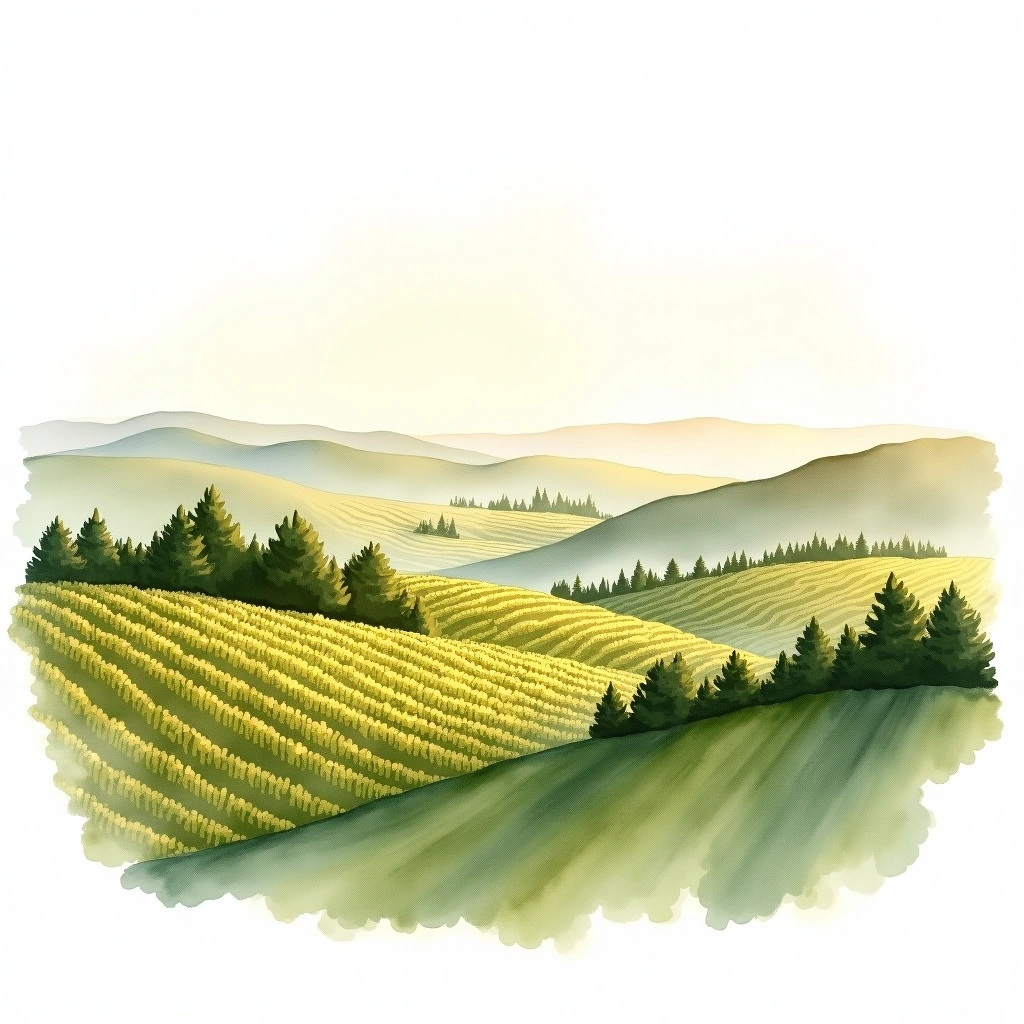 Colorado wine region — watercolor illustration