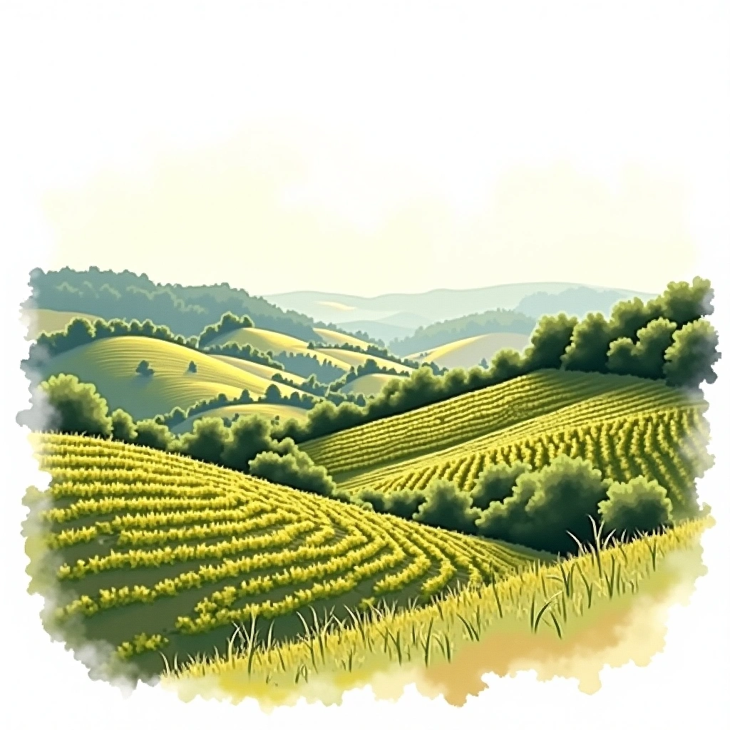 Condrieu wine region — watercolor illustration