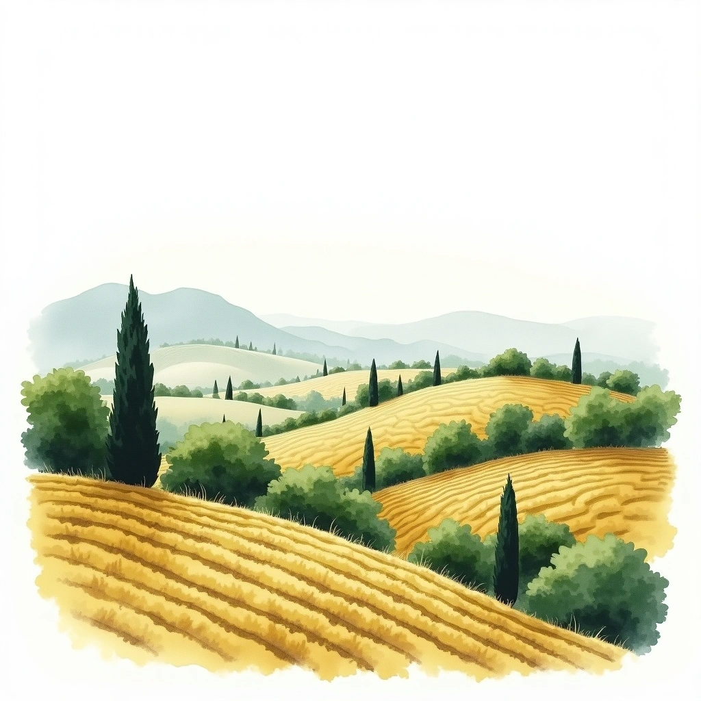 Continental Greece wine region — watercolor illustration