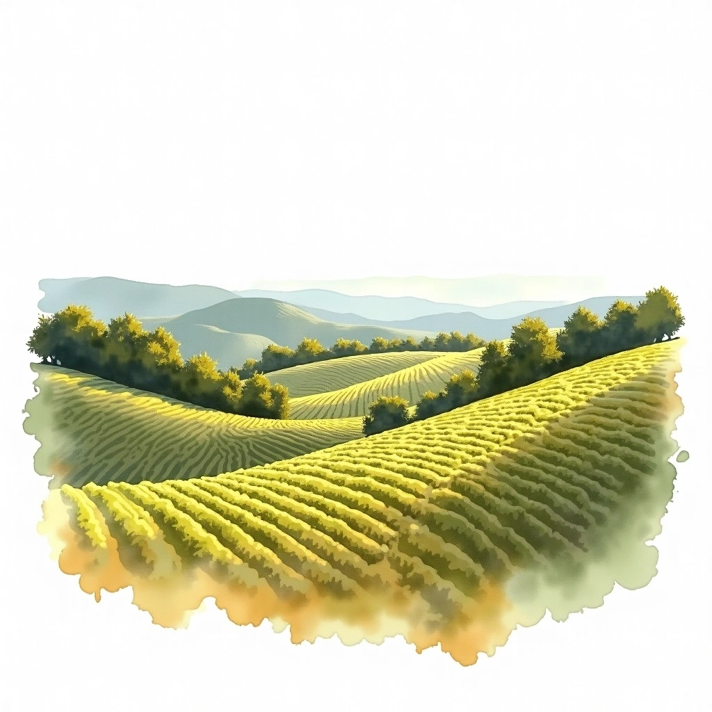 Coonawarra wine region — watercolor illustration