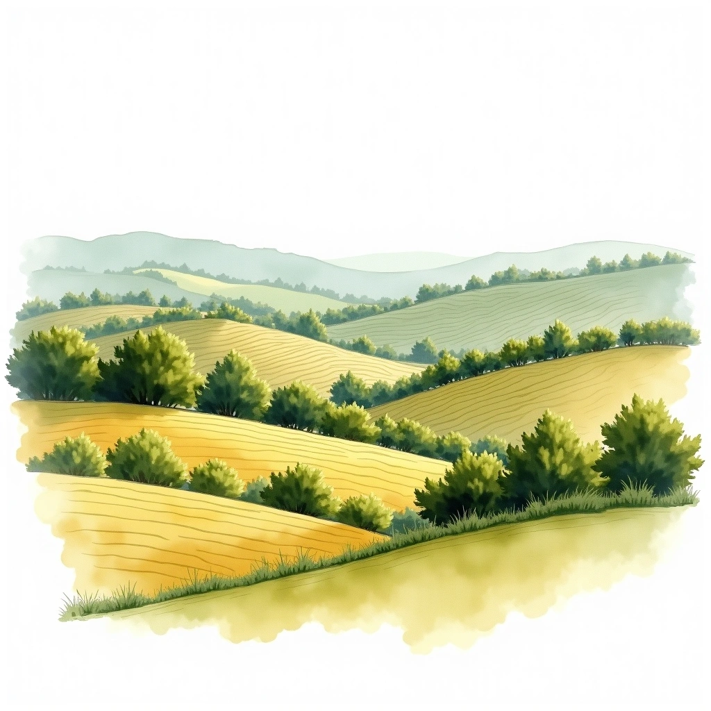 Costers del Segre wine region — watercolor illustration