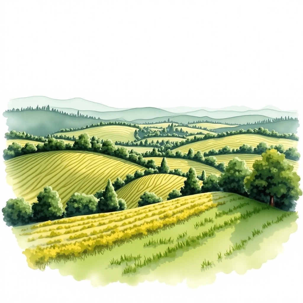 Côte de Beaune Villages wine region — watercolor illustration