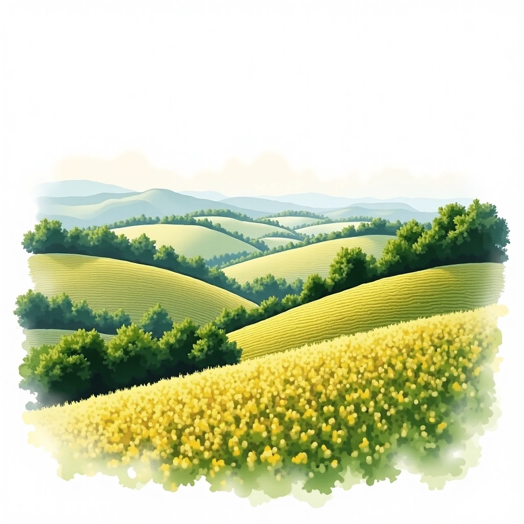 Côte de Beaune wine region — watercolor illustration