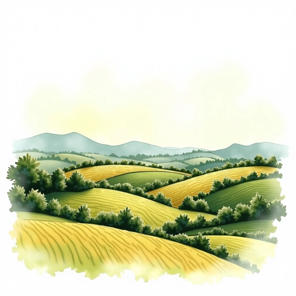 โกโต ดู วองโดมัว wine region — watercolor illustration