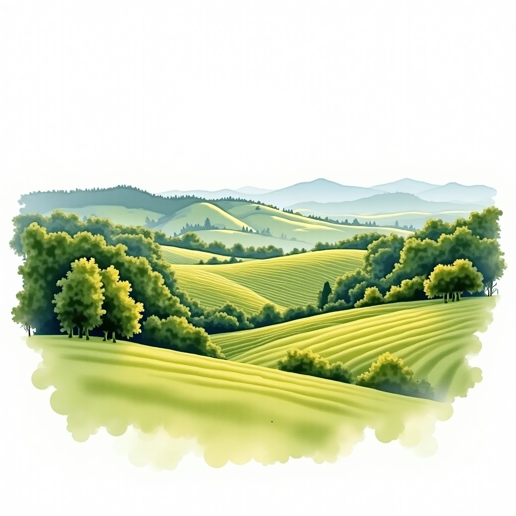Côtes de Duras wine region — watercolor illustration