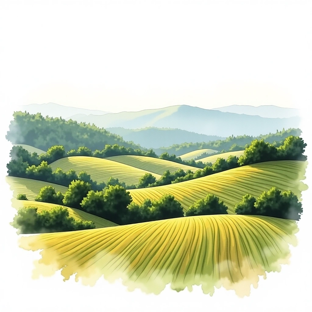 Côtes-du-Rhône-Villages 'Seguret' wine region — watercolor illustration