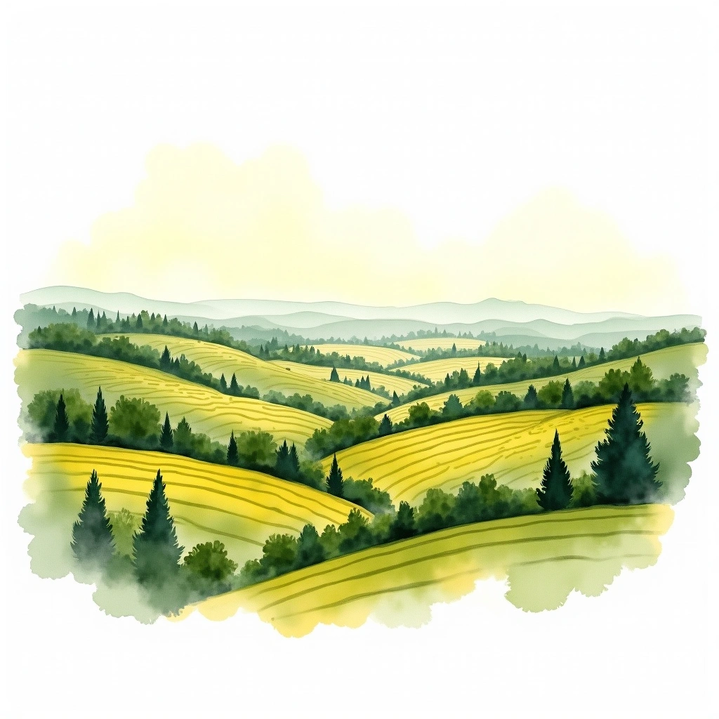 Crémant d'Alsace wine region — watercolor illustration