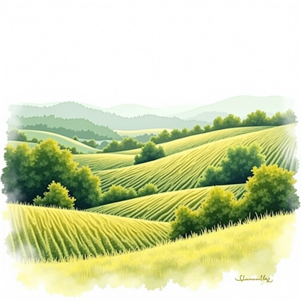 Crémant de Loire wine region — watercolor illustration