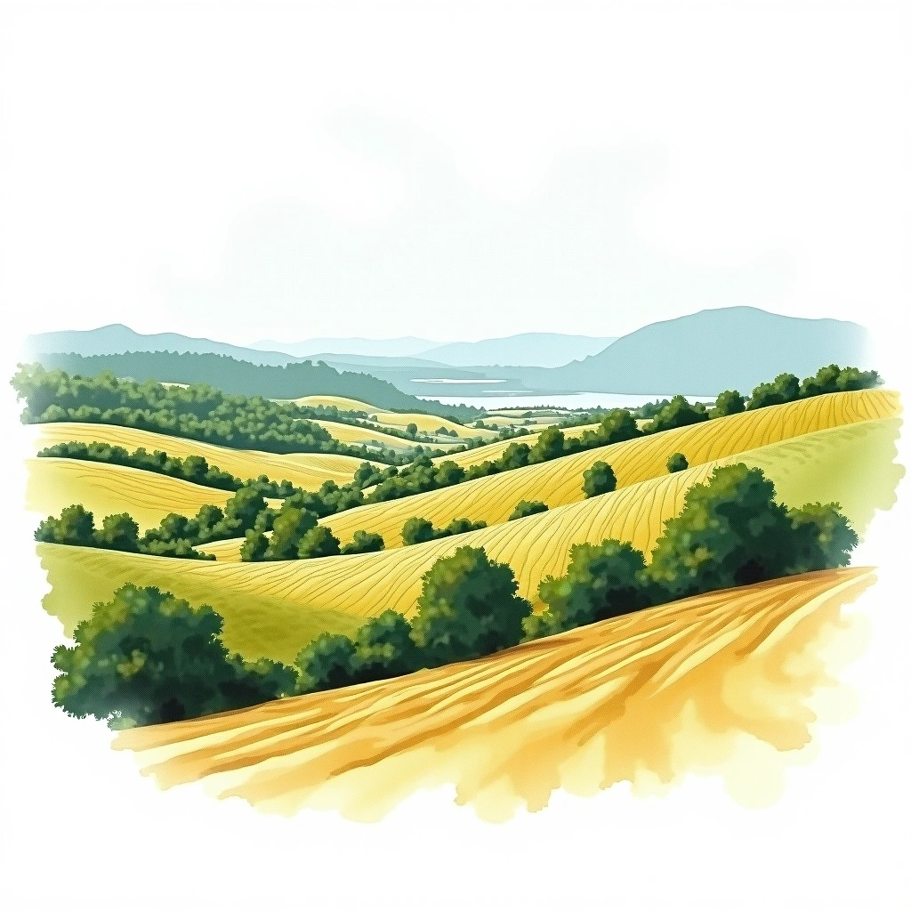 Dalmatian Coast wine region — watercolor illustration