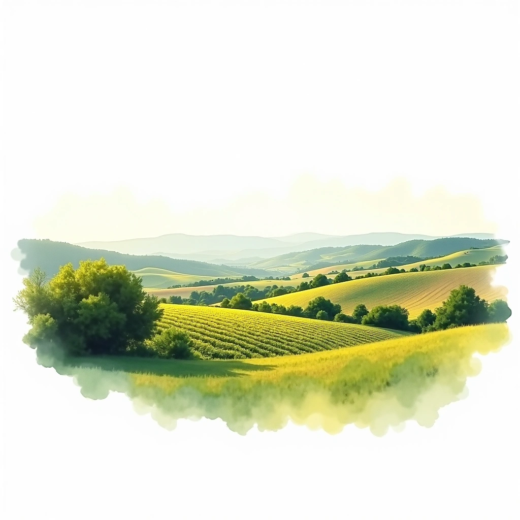 Dão wine region — watercolor illustration