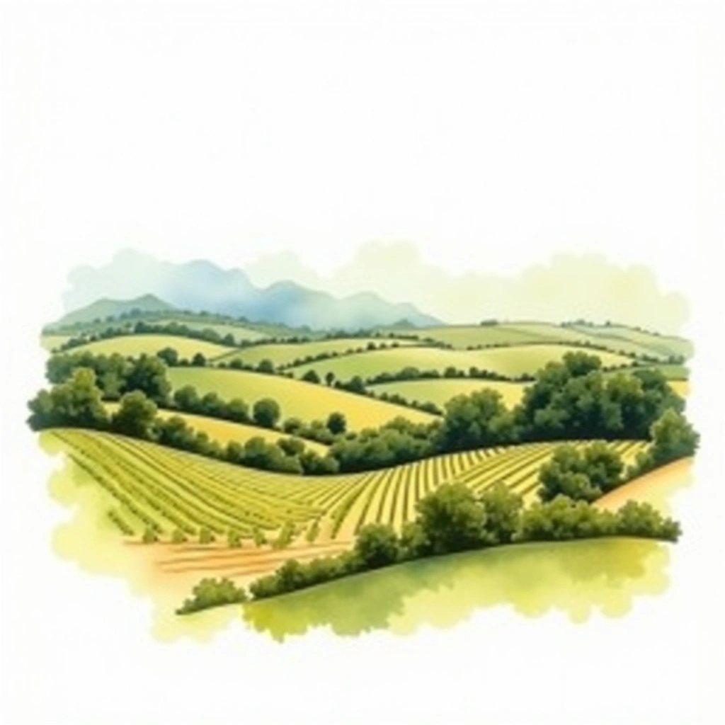 Darling wine region — watercolor illustration