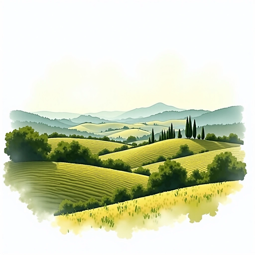 Delle Venezie wine region — watercolor illustration