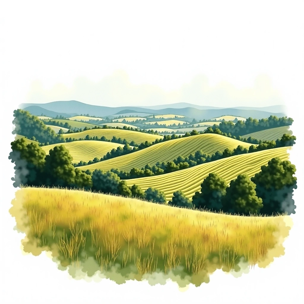 Devon wine region — watercolor illustration