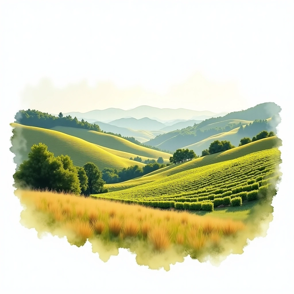 Douro Superior wine region — watercolor illustration