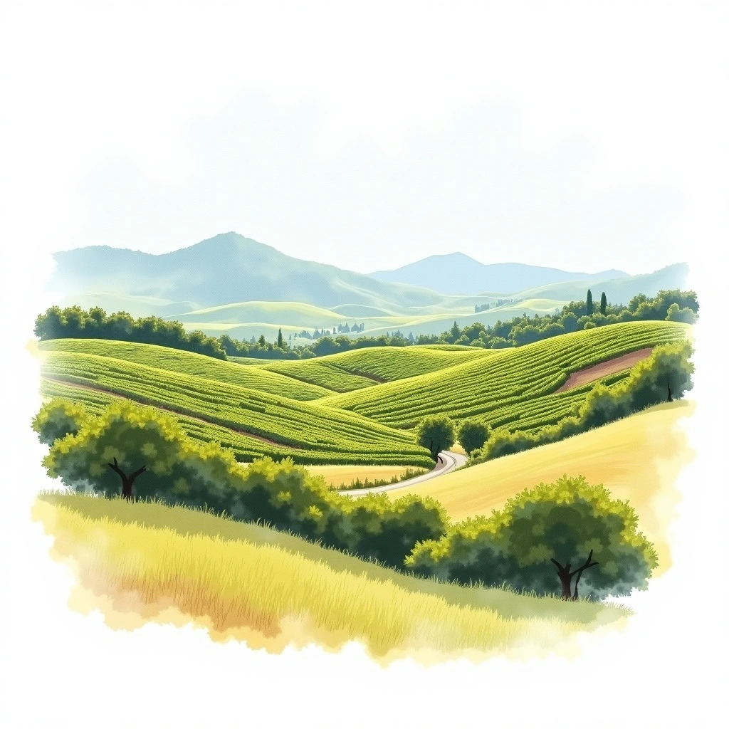 Dunnigan Hills wine region — watercolor illustration