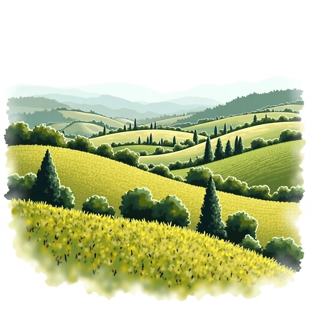 Duriense wine region — watercolor illustration