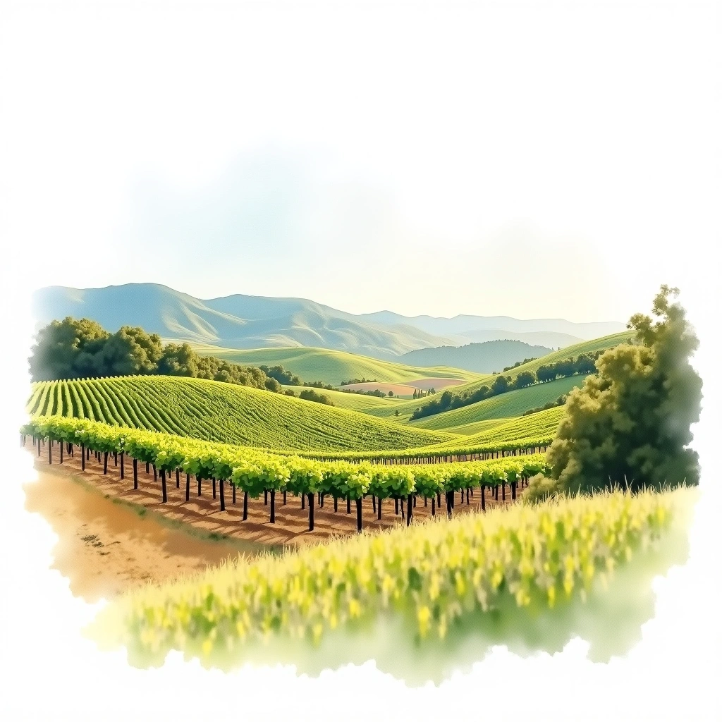 وادي إيدنا wine region — watercolor illustration