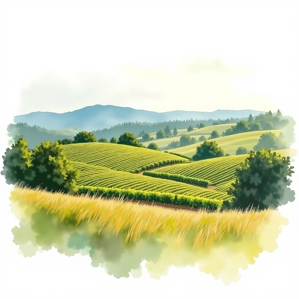 El Dorado wine region — watercolor illustration