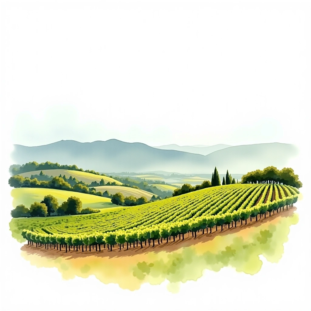 Elgin wine region — watercolor illustration