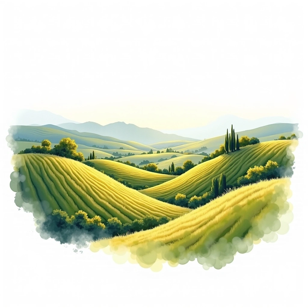 Etulia wine region — watercolor illustration