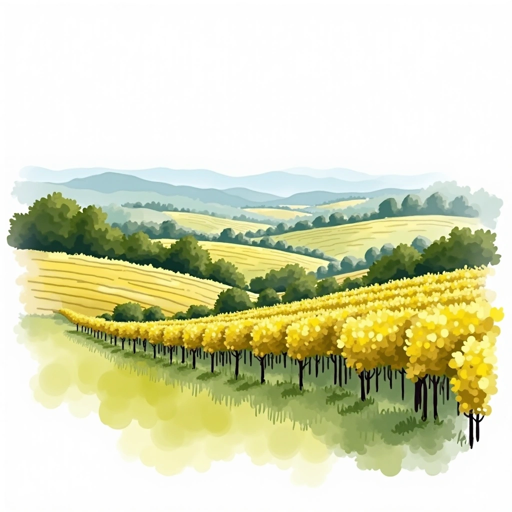Evora wine region — watercolor illustration