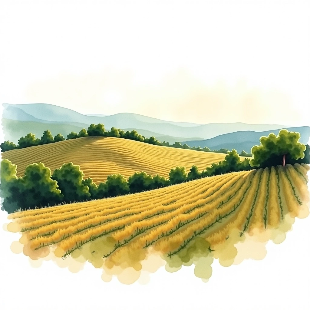 Extremadura wine region — watercolor illustration