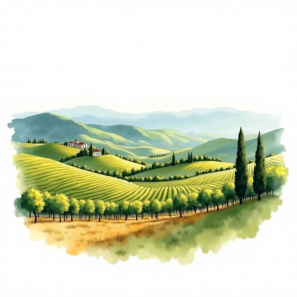 Famatina wine region — watercolor illustration