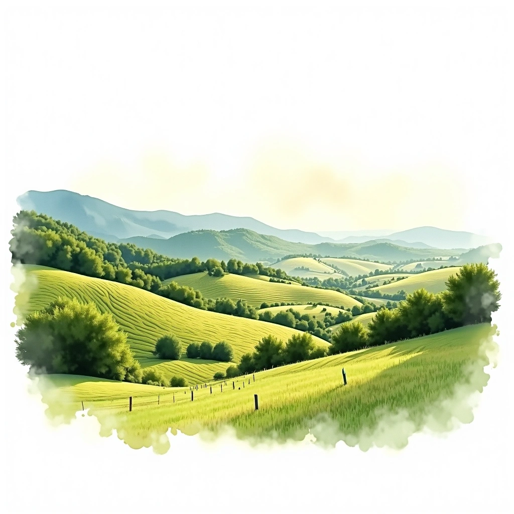 Fiano di Avellino wine region — watercolor illustration
