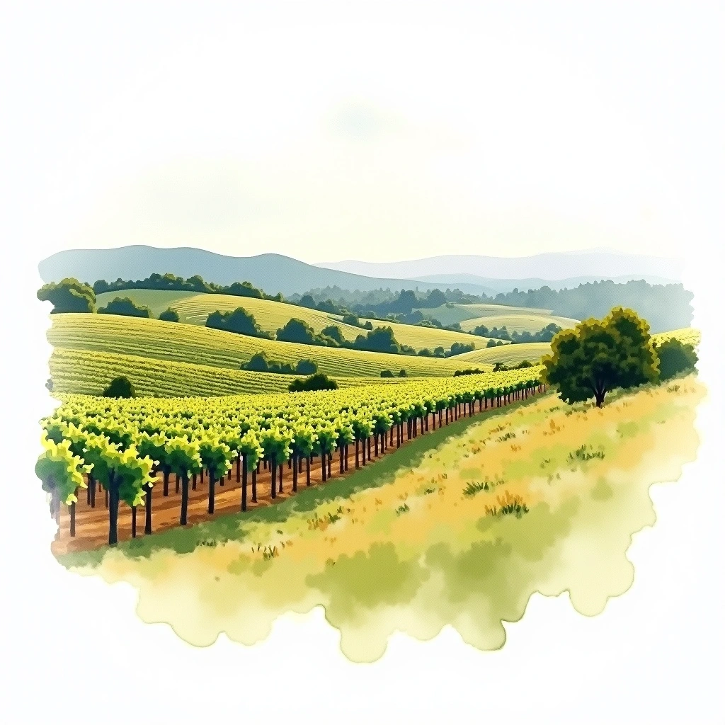 Fleurieu wine region — watercolor illustration