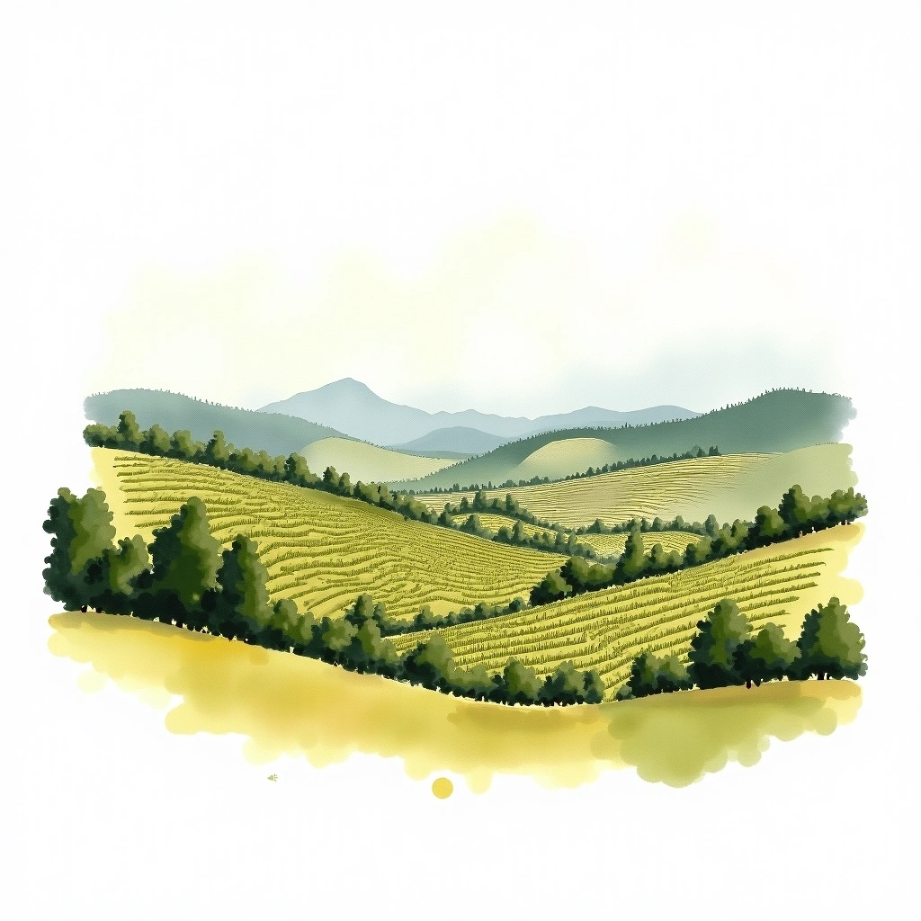 Four Mile Creek wine region — watercolor illustration