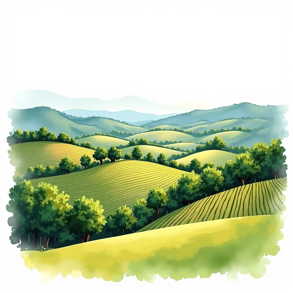 Franciacorta wine region — watercolor illustration