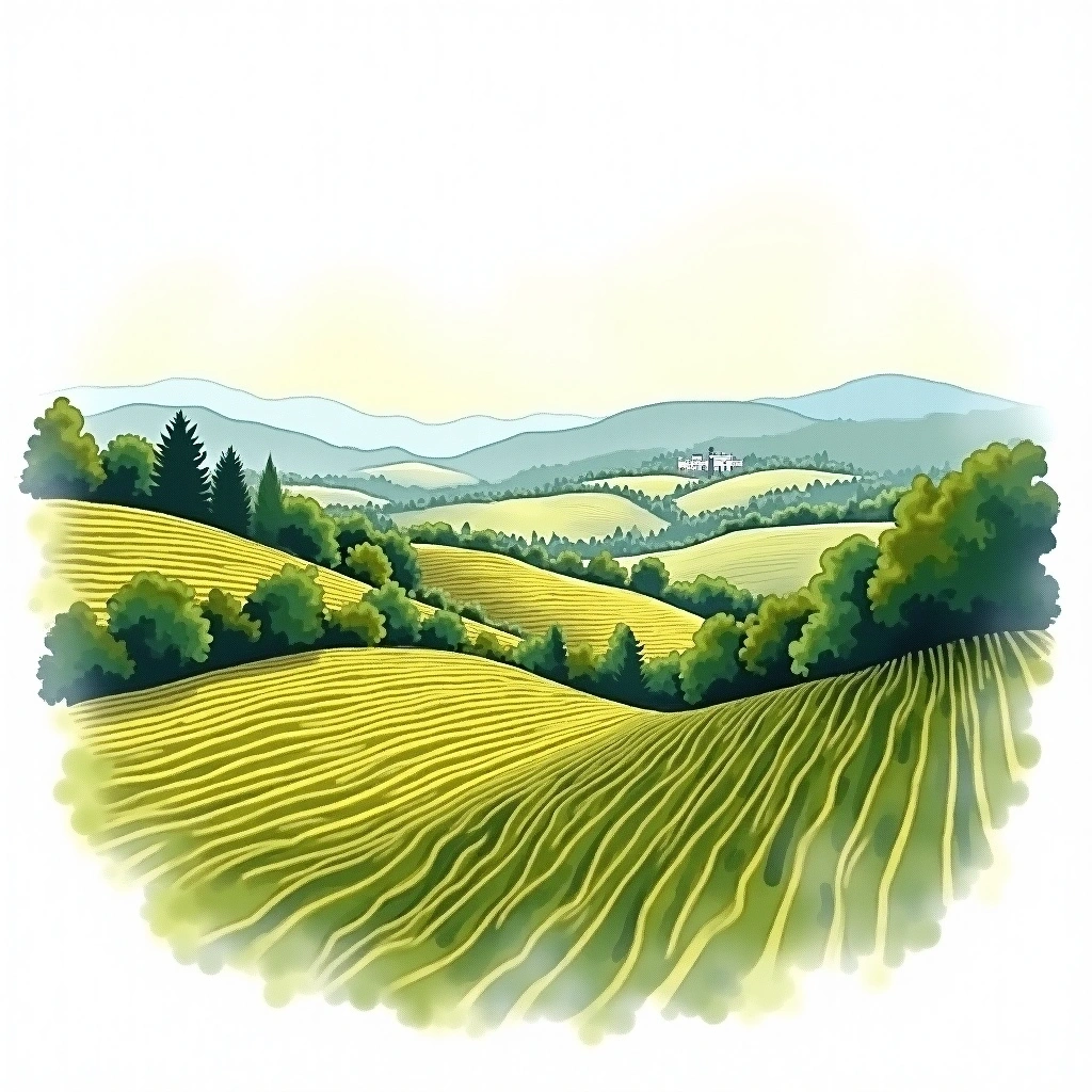 Franken wine region — watercolor illustration