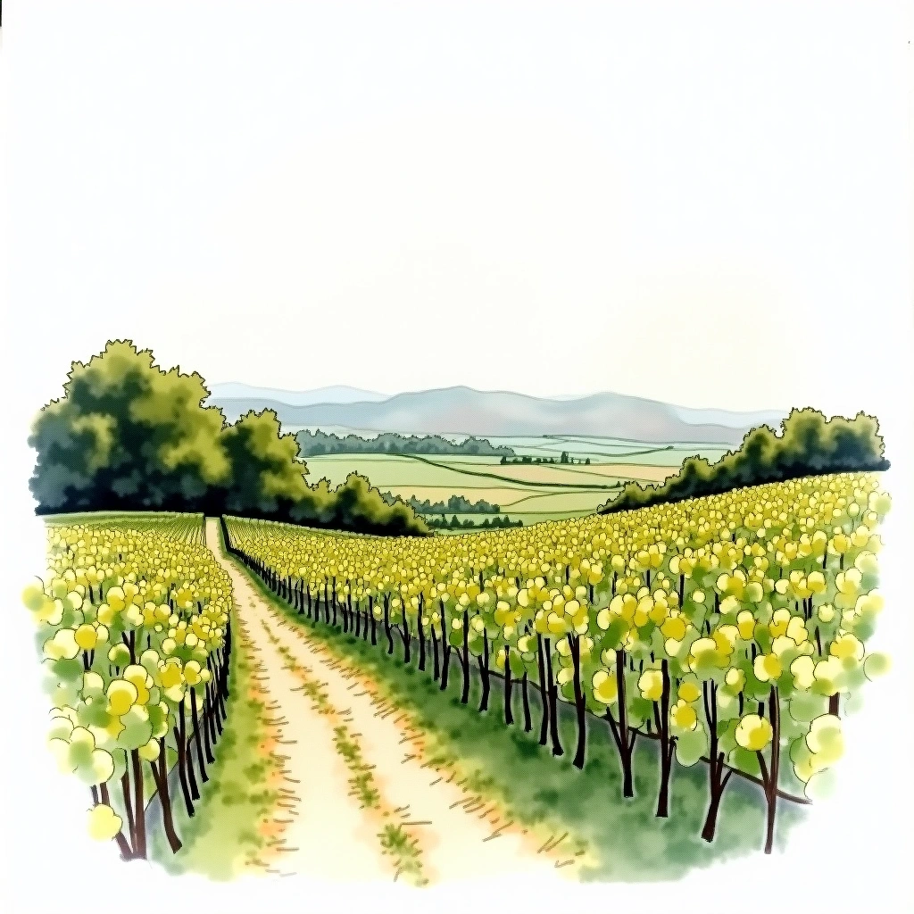 Frankland River wine region — watercolor illustration