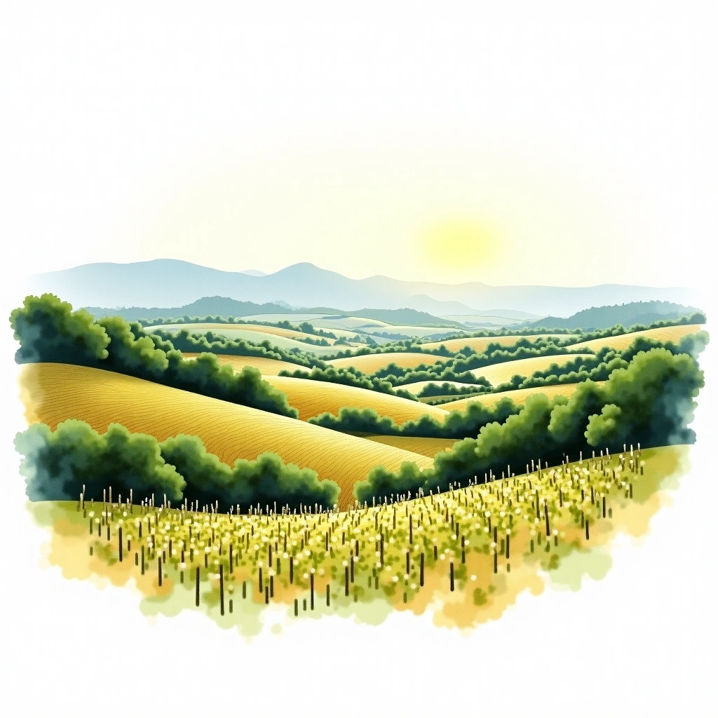 Friuli Aquileia wine region — watercolor illustration