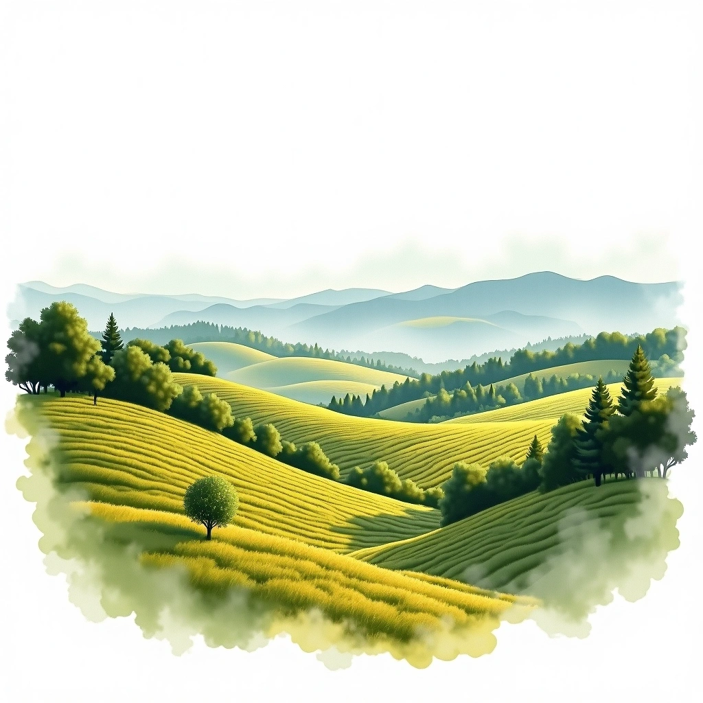 Friuli Isonzo wine region — watercolor illustration