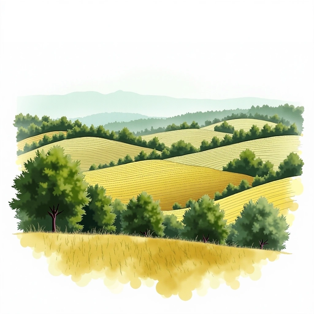 Fronsac wine region — watercolor illustration
