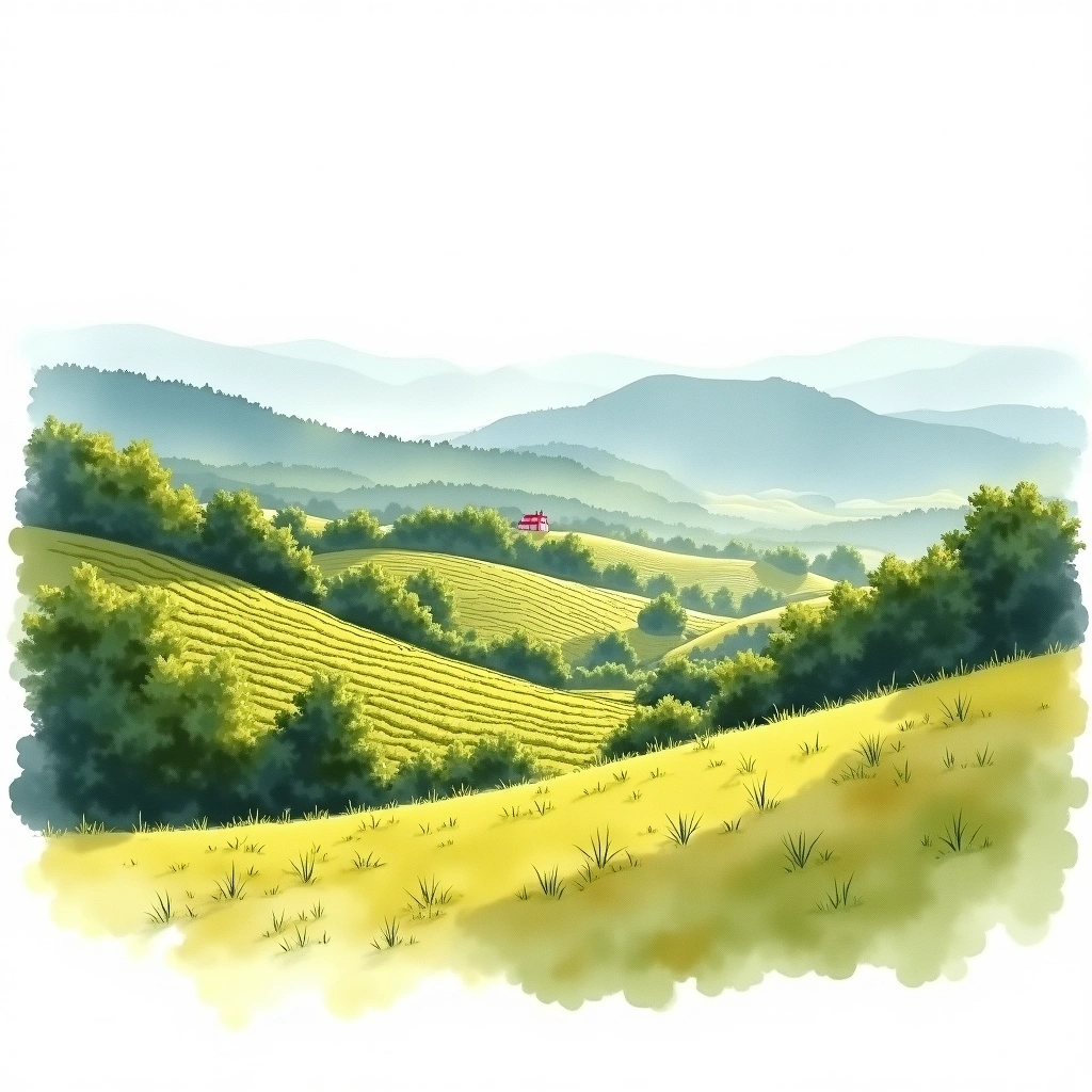 Genève wine region — watercolor illustration