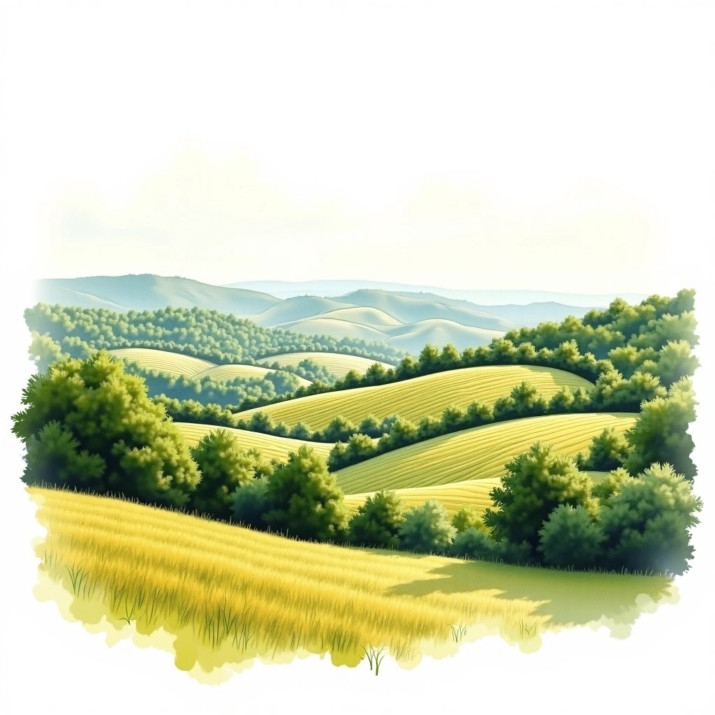 Gevrey-Chambertin wine region — watercolor illustration