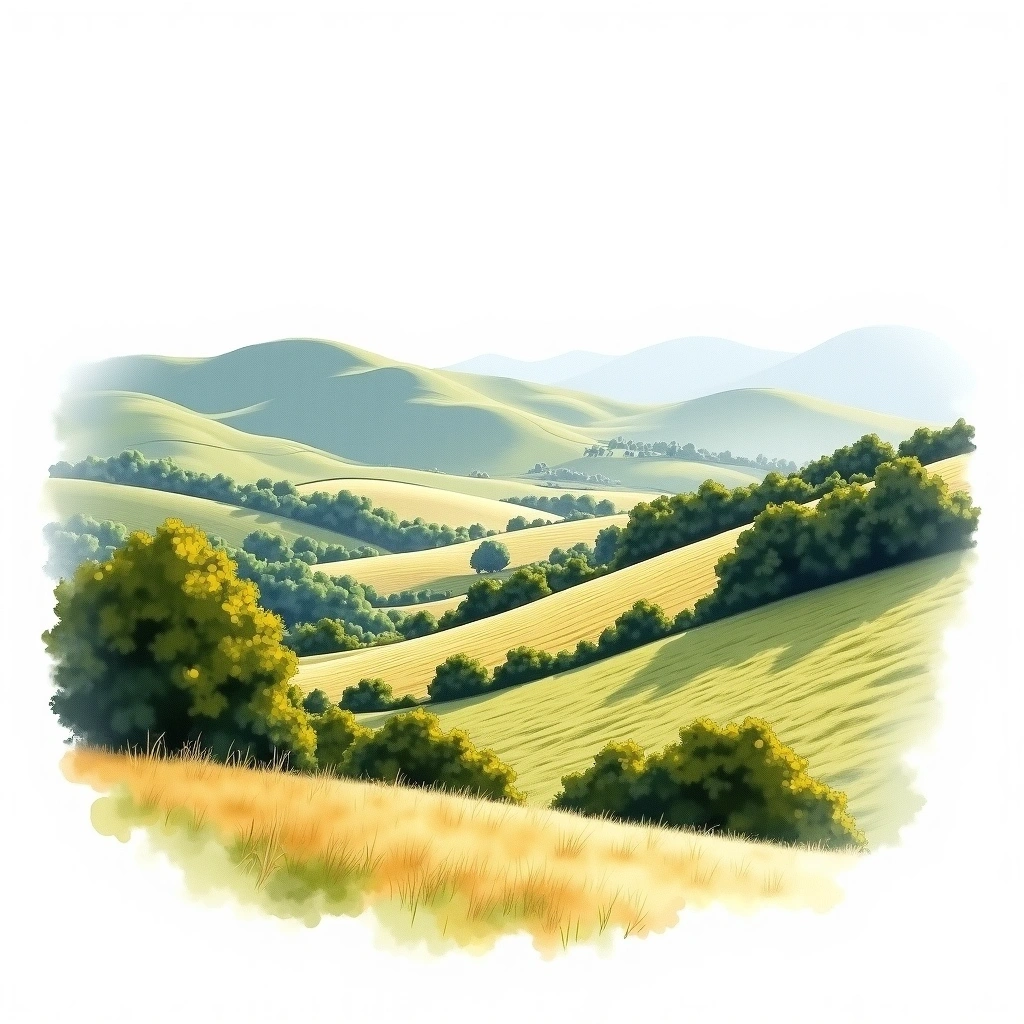 Gimblett Gravels wine region — watercolor illustration