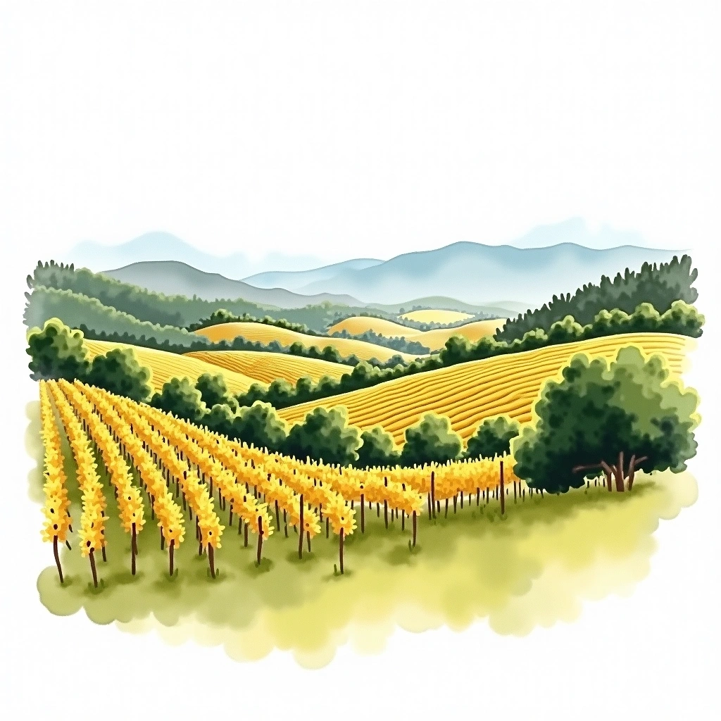 Gualtallary wine region — watercolor illustration